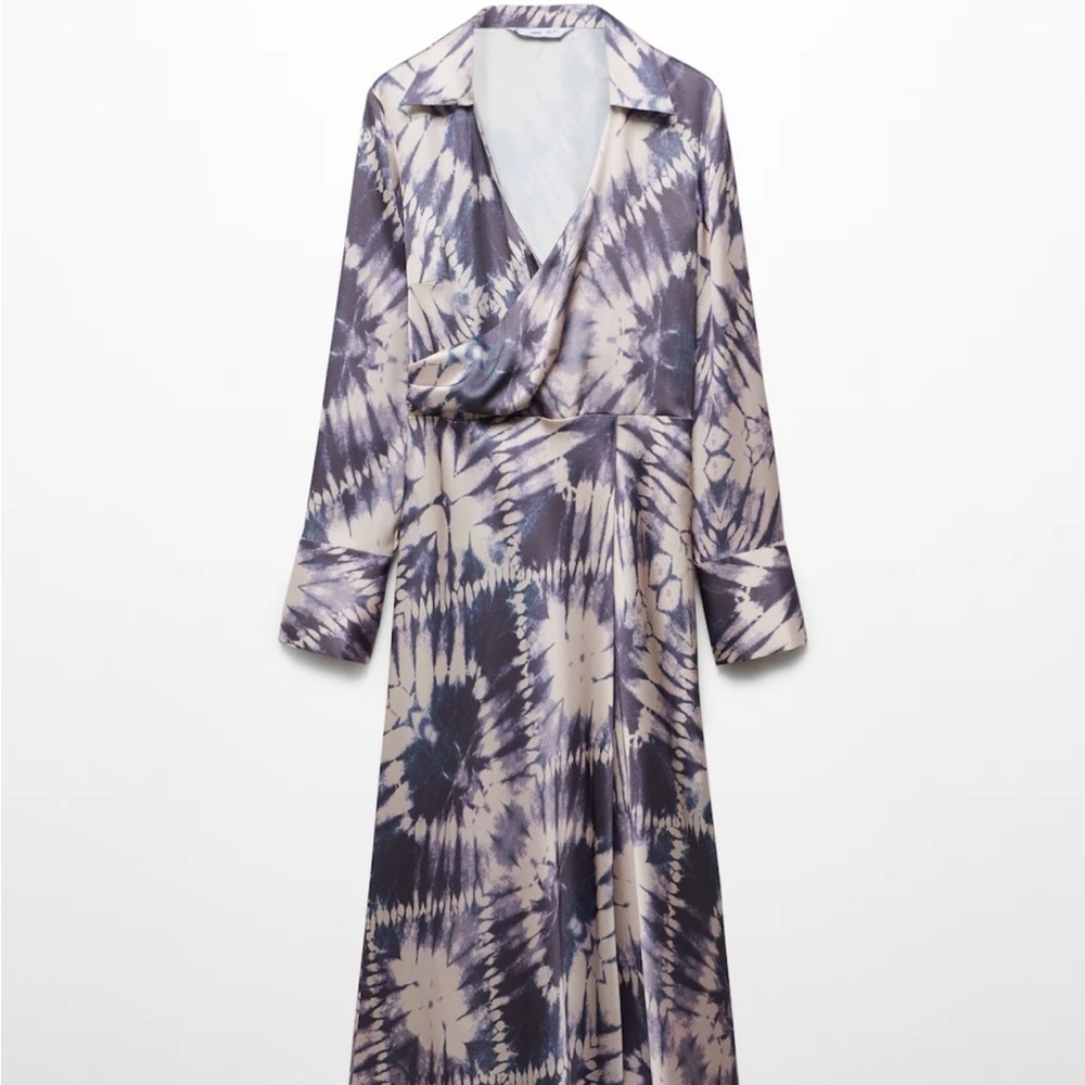Mango Tie-Dye Long Sleeve Maxi Dress